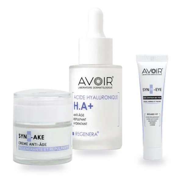 Pack REGENERA : sérum Acide Hyaluronique + B5, soin contour des yeux SYN®EYE et crème SYN®-AKE